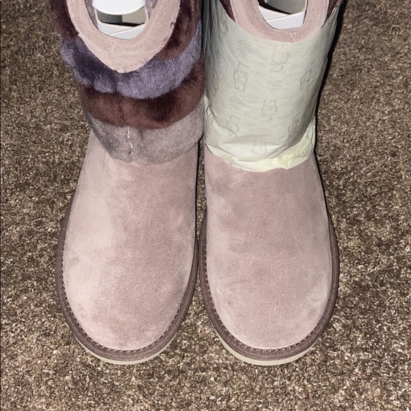 Tania Gray Blue Fur Uggs Boots - Picture 3 of 7